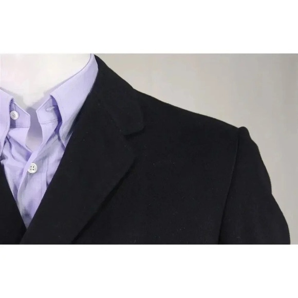 Lit Brothers Navy 100% Cashmere Continental Cashmere Vienna Austria Overcoat~ L - Picture 4 of 10